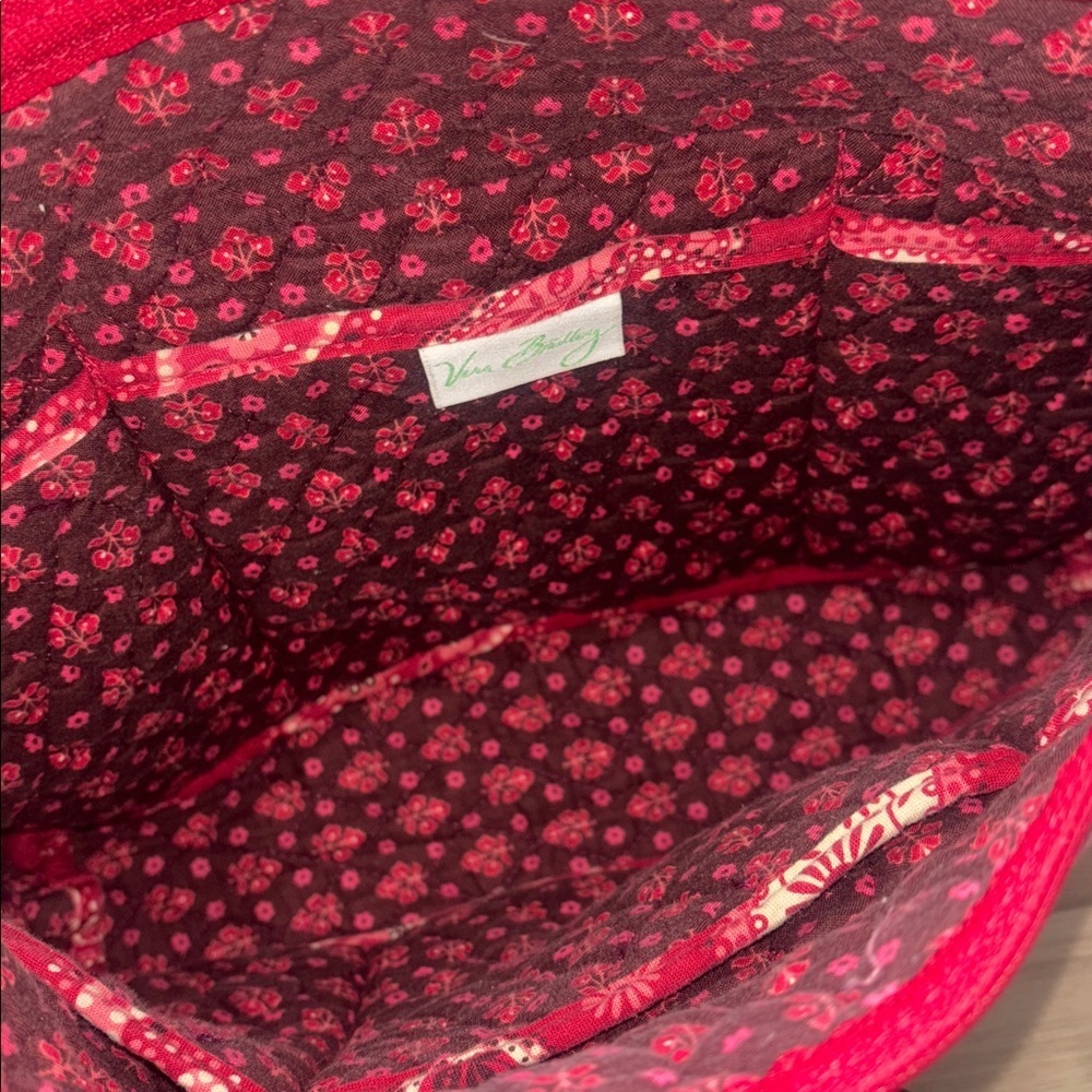 Vera Bradley Villager shoulder Tote Mesa Red Paisley Retired print - Picture 7 of 8